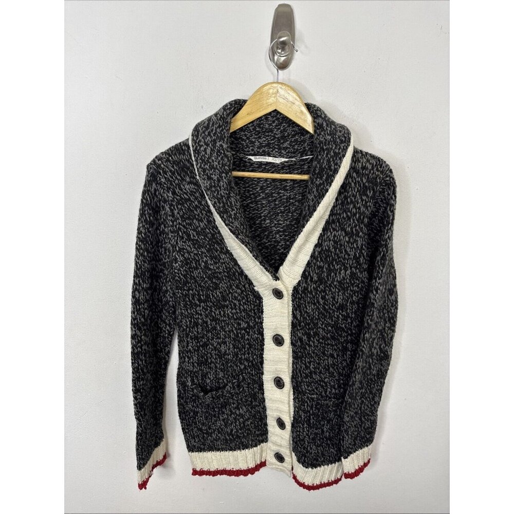 Bluenotes Black and White Cardigan Sweater